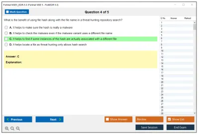 Fortinet NSE5_EDR-5.0 Fortinet NSE 5 - FortiEDR 5.0 Exam Practice test exam simulator test engine exam Prep practice test questions answers Image 4