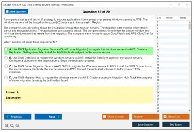 Amazon AWS SAP-C02 AWS Certified Solutions Architect - Professional Practice test exam simulator test engine exam Prep practice test questions answers Image 12