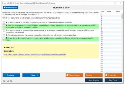 Oracle 1z0-1067-22 Oracle Cloud Infrastructure 2022 Cloud Operations Professional Practice test exam simulator test engine exam Prep practice test questions answers Image 3