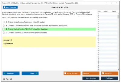 Amazon AWS AWS-Certified-Solutions-Architect-Associate-SAA-C02 AWS Certified Solutions Architect - Associate (SAA-C02) Practice test exam simulator test engine exam Prep practice test questions answers Image 13