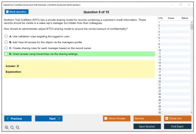 Salesforce Certified-Advanced-Administrator Salesforce Certified Advanced Administrator Practice test exam simulator test engine exam Prep practice test questions answers Image 9