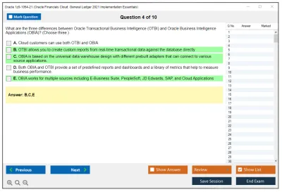 Oracle 1z0-1054-21 Oracle Financials Cloud: General Ledger 2021 Implementation Essentials Practice test exam simulator test engine exam Prep practice test questions answers Image 4