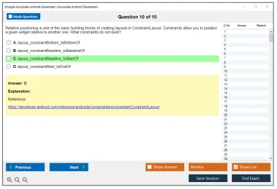 Google Associate-Android-Developer Google Developers Certification - Associate Android Developer (Kotlin and Java Exam) Practice test exam simulator test engine exam Prep practice test questions answers Image 10