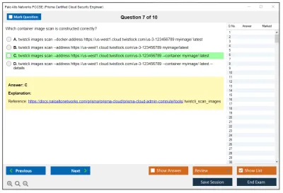 Palo Alto Networks PCCSE Prisma Certified Cloud Security Engineer Practice test exam simulator test engine exam Prep practice test questions answers Image 7