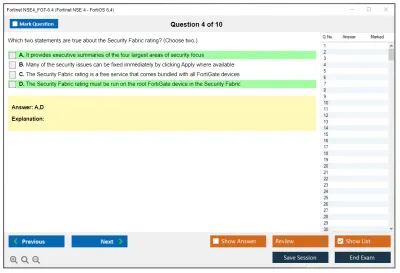 Fortinet NSE4_FGT-6.4 Fortinet NSE 4 - FortiOS 6.4 Practice test exam simulator test engine exam Prep practice test questions answers Image 4