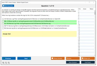 Avaya 7497X Avaya Oceana - Solution Support Exam Practice test exam simulator test engine exam Prep practice test questions answers Image 1