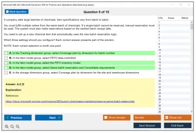 Microsoft MB-320 Microsoft Dynamics 365 for Finance and Operations-Manufacturing  Practice test exam simulator test engine exam Prep practice test questions answers Image 9