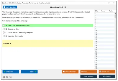 Salesforce CRT-271 Salesforce Certification Preparation For Community Cloud Consultants Practice test exam simulator test engine exam Prep practice test questions answers Image 9
