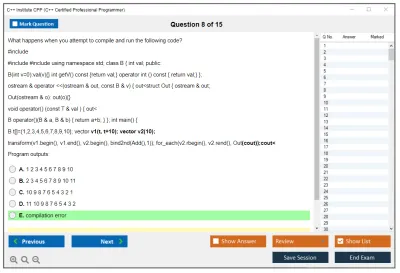 C++ Institute CPP C++ Certified Professional Programmer Practice test exam simulator test engine exam Prep practice test questions answers Image 8
