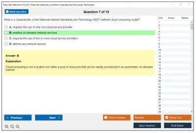 Palo Alto Networks PCCET Palo Alto Networks Certified Cybersecurity Entry-level Technician Practice test exam simulator test engine exam Prep practice test questions answers Image 7