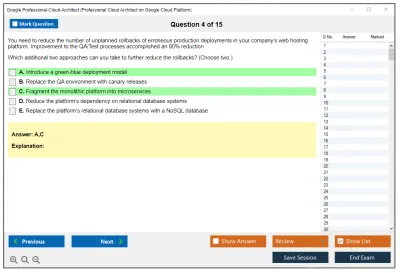 Google Professional-Cloud-Architect Google Certified Professional - Cloud Architect (GCP) Practice test exam simulator test engine exam Prep practice test questions answers Image 4