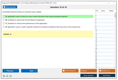 Pegasystems PEGAPCBA80V1_2019 Pega Certified Business Architect (PCBA) 80V1 2019 Practice test exam simulator test engine exam Prep practice test questions answers Image 10