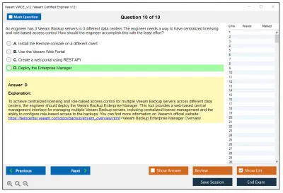 Veeam VMCE_v12 Veeam Certified Engineer v12 Practice test exam simulator test engine exam Prep practice test questions answers Image 10