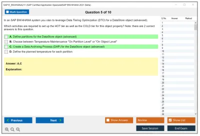 SAP E_BW4HANA211 SAP Certified Application SpecialistSAP BW/4HANA 2021 Delta Practice test exam simulator test engine exam Prep practice test questions answers Image 5