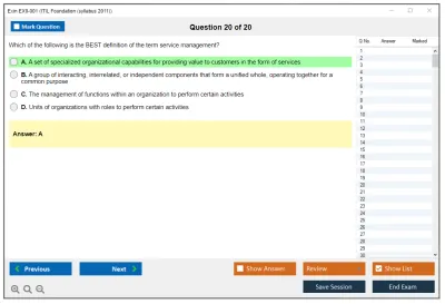 Exin EX0-001 ITIL Foundation (syllabus 2011) Practice test exam simulator test engine exam Prep practice test questions answers Image 20
