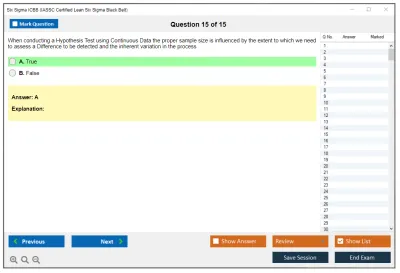 Six Sigma ICBB IASSC Lean Six Sigma – Black Belt Practice test exam simulator test engine exam Prep practice test questions answers Image 15