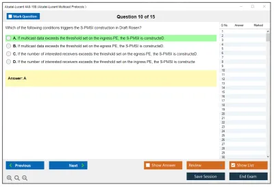 Alcatel-Lucent 4A0-108 Nokia Multicast Protocols Practice test exam simulator test engine exam Prep practice test questions answers Image 10