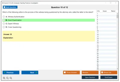 ECCouncil 312-49 Computer Hacking Forensic Investigator Practice test exam simulator test engine exam Prep practice test questions answers Image 10