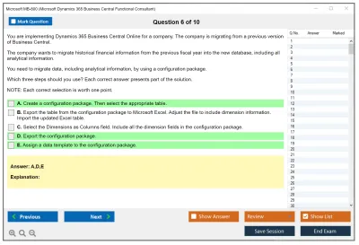 Microsoft MB-800 Microsoft Dynamics 365 Business Central Functional Consultant Practice test exam simulator test engine exam Prep practice test questions answers Image 6