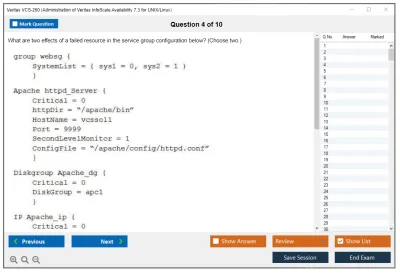 Veritas VCS-260 Administration of Veritas InfoScale Availability 7.3 for UNIX/Linux Practice test exam simulator test engine exam Prep practice test questions answers Image 4
