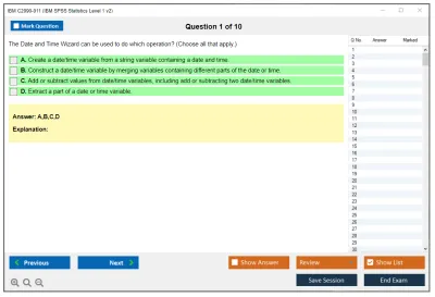 IBM C2090-011 IBM SPSS Statistics Level 1 v2 Practice test exam simulator test engine exam Prep practice test questions answers Image 1