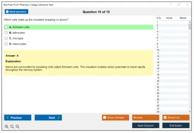 Test Prep PCAT Pharmacy College Admission Test Practice test exam simulator test engine exam Prep practice test questions answers Image 10