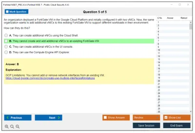 Fortinet NSE7_PBC-6.4 Fortinet NSE 7 - Public Cloud Security 6.4 Practice test exam simulator test engine exam Prep practice test questions answers Image 5