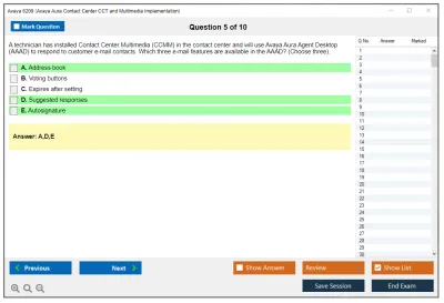 Avaya 6209 Avaya Aura Contact Center CCT and Multimedia Implementation Practice test exam simulator test engine exam Prep practice test questions answers Image 5