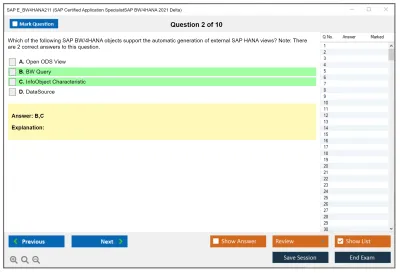 SAP E_BW4HANA211 SAP Certified Application SpecialistSAP BW/4HANA 2021 Delta Practice test exam simulator test engine exam Prep practice test questions answers Image 2