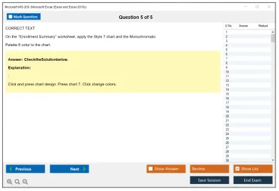 Microsoft MO-200 Microsoft Excel (Excel and Excel 2019) Practice test exam simulator test engine exam Prep practice test questions answers Image 5