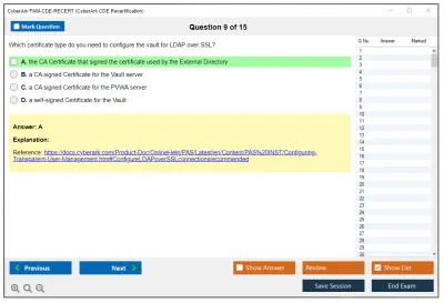 CyberArk PAM-CDE-RECERT CyberArk CDE Recertification Practice test exam simulator test engine exam Prep practice test questions answers Image 9