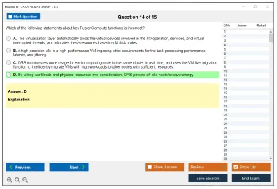Huawei H13-522 HCNP-Cloud-FCDC Practice test exam simulator test engine exam Prep practice test questions answers Image 14