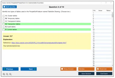 Oracle 1z0-632 PeopleSoft PeopleTools 8.5x Implementation Essentials Practice test exam simulator test engine exam Prep practice test questions answers Image 4