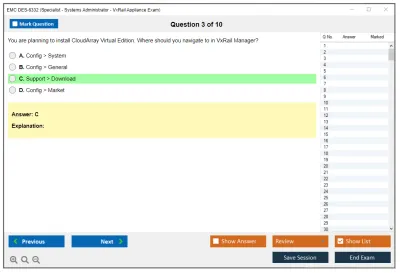 EMC DES-6332 Specialist - Systems Administrator, VxRail Appliance Exam Practice test exam simulator test engine exam Prep practice test questions answers Image 3