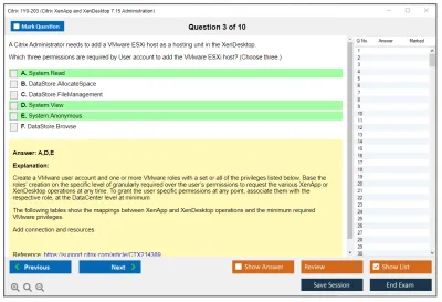 Citrix 1Y0-203 Citrix XenApp and XenDesktop 7.15 Administration Practice test exam simulator test engine exam Prep practice test questions answers Image 3
