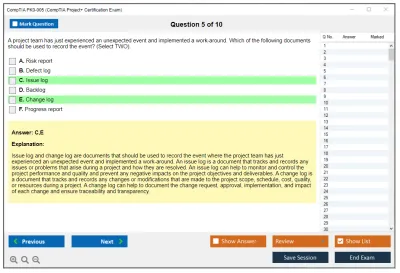 CompTIA PK0-005 CompTIA Project+ Certification (2025) Practice test exam simulator test engine exam Prep practice test questions answers Image 5