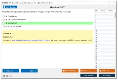 EMC DES-4421 Specialist - Implementation Engineer, PowerEdge MX Modular Practice test exam simulator test engine exam Prep practice test questions answers Image 5