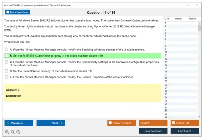 Microsoft 70-414 Implementing an Advanced Server Infrastructure Practice test exam simulator test engine exam Prep practice test questions answers Image 11