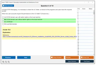 Avaya 71800X Avaya IX Messaging Implementation and Maintenance Exam Practice test exam simulator test engine exam Prep practice test questions answers Image 4