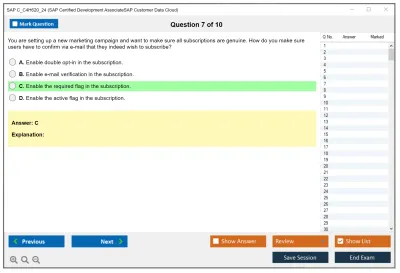 SAP C_C4H620_24 SAP Certified Development AssociateSAP Customer Data Cloud Practice test exam simulator test engine exam Prep practice test questions answers Image 7