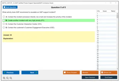 SAP E_C4HYCP_12 SAP Certified Product Support SpecialistSAP Commerce Cloud Practice test exam simulator test engine exam Prep practice test questions answers Image 5