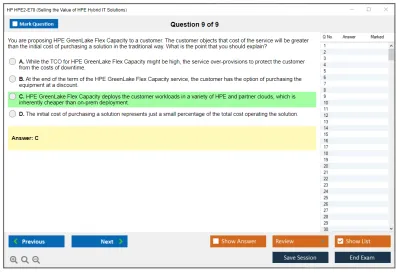 HP HPE2-E70 Selling the Value of HPE Hybrid IT Solutions Practice test exam simulator test engine exam Prep practice test questions answers Image 9