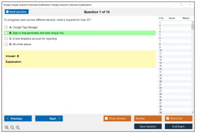 Google Google-Analytics-Individual-Qualification Google Analytics Individual Qualification Practice test exam simulator test engine exam Prep practice test questions answers Image 1