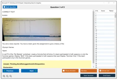 Microsoft 77-728 Excel 2016 Expert: Interpreting Data for Insights Practice test exam simulator test engine exam Prep practice test questions answers Image 1