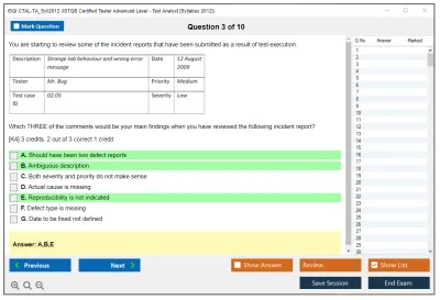 iSQI CTAL-TA_Syll2012 ISTQB Certified Tester Advanced Level - Test Analyst [Syllabus 2012] Practice test exam simulator test engine exam Prep practice test questions answers Image 3