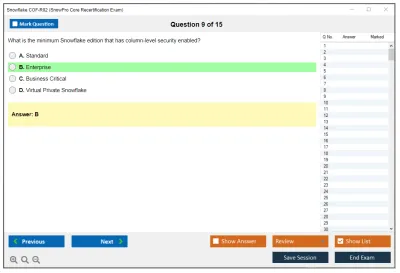 Snowflake COF-R02 SnowPro Core Recertification Exam Practice test exam simulator test engine exam Prep practice test questions answers Image 9
