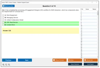 Avaya 7497X Avaya Oceana - Solution Support Exam Practice test exam simulator test engine exam Prep practice test questions answers Image 5