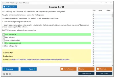 Microsoft MS-700 Managing Microsoft Teams Practice test exam simulator test engine exam Prep practice test questions answers Image 5