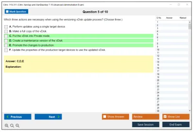 Citrix 1Y0-311 Citrix XenApp and XenDesktop 7.15 Advanced Administration Exam Practice test exam simulator test engine exam Prep practice test questions answers Image 5