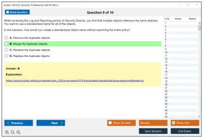 Juniper JN0-634 Security, Professional (JNCIP-SEC) Practice test exam simulator test engine exam Prep practice test questions answers Image 9